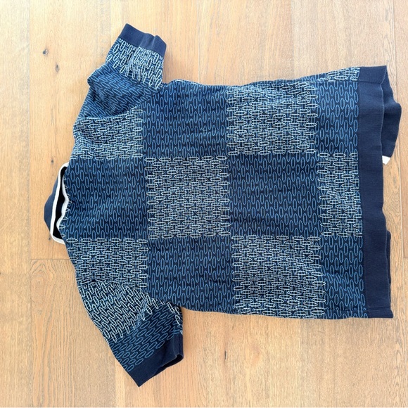 Louis Vuitton Blue and White Knit Cardigan - Picture 3 of 4